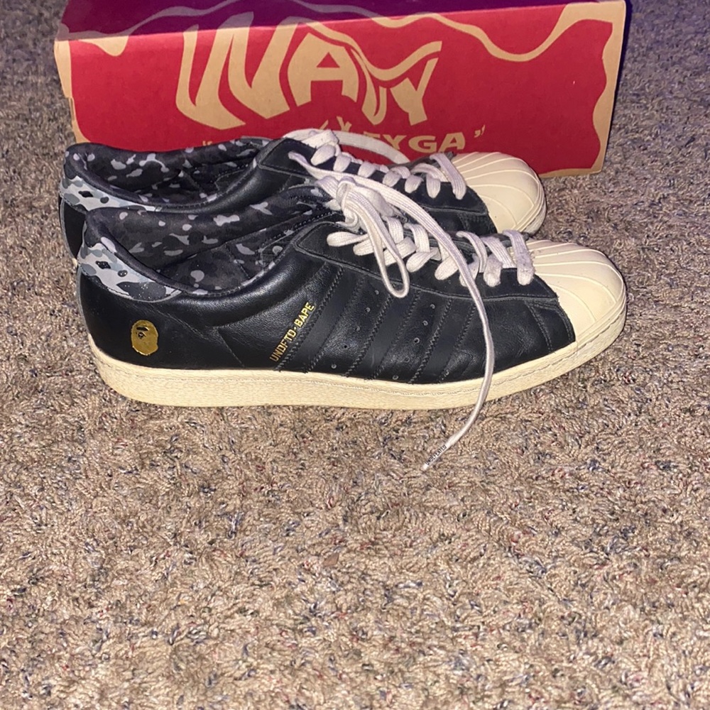 adidas Undefeated x A Bathing Ape x Superstars 80v 'Black'